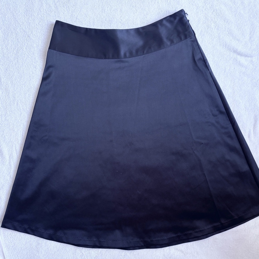 The Limited Black A-Line Satin Skirt